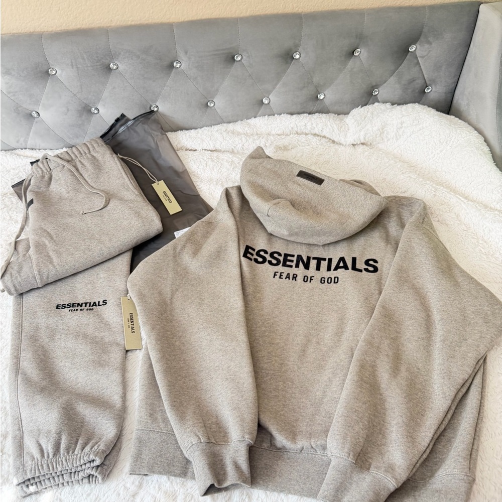 Fear of God Essentials Hoodie & Sweatpants Set in Light Gray